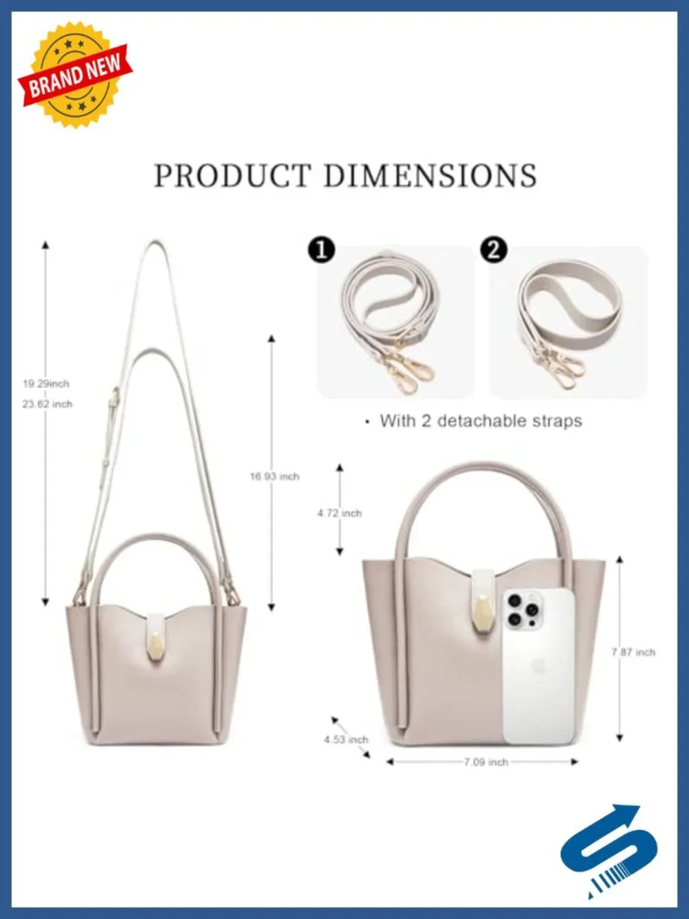 Genuine Leather Bucket Bag Crossbody Shoulder Purse Tote Satchel